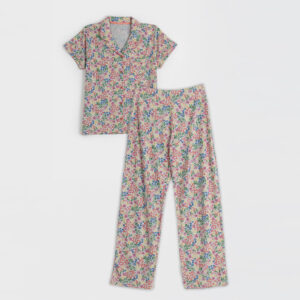 Playful Print Short Sleeve Button Down PJs